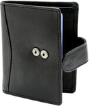 RAS Mens Womens Small Leather 24 Credit Cardholder with Popper Button Fastening 602