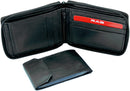 RAS Mens RFID Blocking Full Zip Around Leather Cardholder Wallet 1184 Black