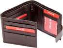 RAS WALLETS Men's RFID Passcase Trifold Rela Leather Wallet Multi Card Slots with Zip Coin Pocket Pouch 304