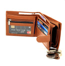 RAS Mans Wallet RFID Blocking Soft Genuine Leather Bifold Wallet with A Full Zipped Arround Coin Pouch Pocket 42