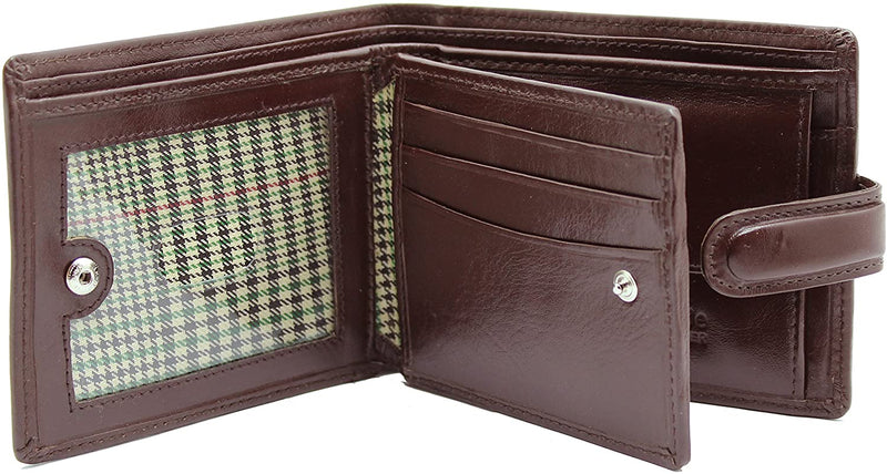 STARHIDE Gents RFID Blocking Smooth Genuine VT Leather Wallet with Coin Pocket and Id Window 1212