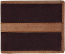 STARHIDE Slim Two Fold Leather and Canvas Wallet for Men 1214 Brown Tan