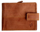 StarHide Mens Wallet RFID Safe Contactless Security Purse Distressed Hunter Leather with External Zip Round Coin Pocket 1044