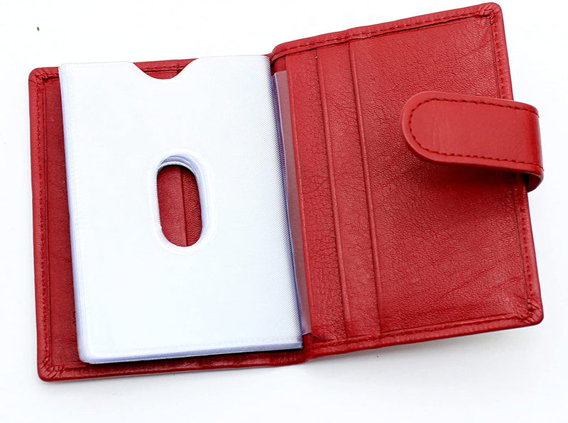 RAS Mens Womens Small Leather 24 Credit Cardholder with Popper Button Fastening 602