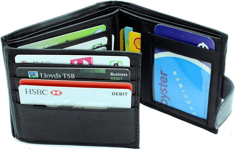 RAS WALLETS Men's RFID Passcase Trifold Rela Leather Wallet Multi Card Slots with Zip Coin Pocket Pouch 304