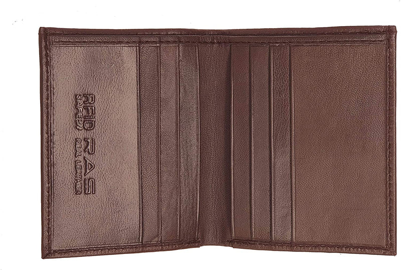 RAS Mens RFID Safe Soft Genuine Leather Credit Card and Banknote Pocket Slimline Wallet 122