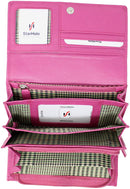 STARHIDE Ladies Soft Genuine Leather Flap Over Purse Multi Credit Card Slots 5510