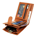 RAS Mans Wallet RFID Blocking Soft Genuine Leather Bifold Wallet with A Full Zipped Arround Coin Pouch Pocket 42