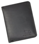 Morucha Mens Small RFID Blocking Genuine Leather Bifold Wallet M35 (Black)