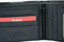 RAS WALLETS Men's RFID Passcase Trifold Rela Leather Wallet Multi Card Slots with Zip Coin Pocket Pouch 304