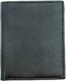 RAS Mens Leather Notecase Vertical Wallet Id Card Holder 55 Black
