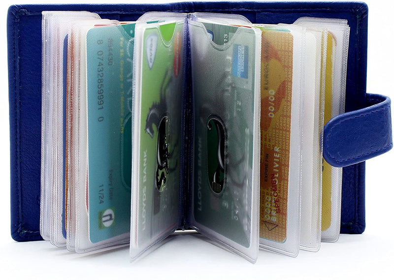 RAS Mens Womens Small Leather 24 Credit Cardholder with Popper Button Fastening 602