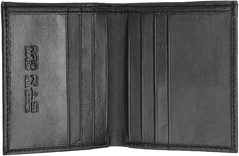 RAS Mens RFID Safe Soft Genuine Leather Credit Card and Banknote Pocket Slimline Wallet 122