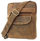 StarHide Mens Womens Soft Genuine Leather Travel Messenger Crossbody Pouch Bag for Ipad Tablet 505