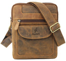 StarHide Mens Womens Soft Genuine Leather Travel Messenger Crossbody Pouch Bag for Ipad Tablet 505