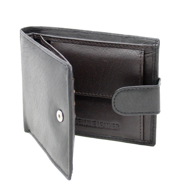 Mens Black Brown Soft Genuine Leather Bifold Wallet LG6